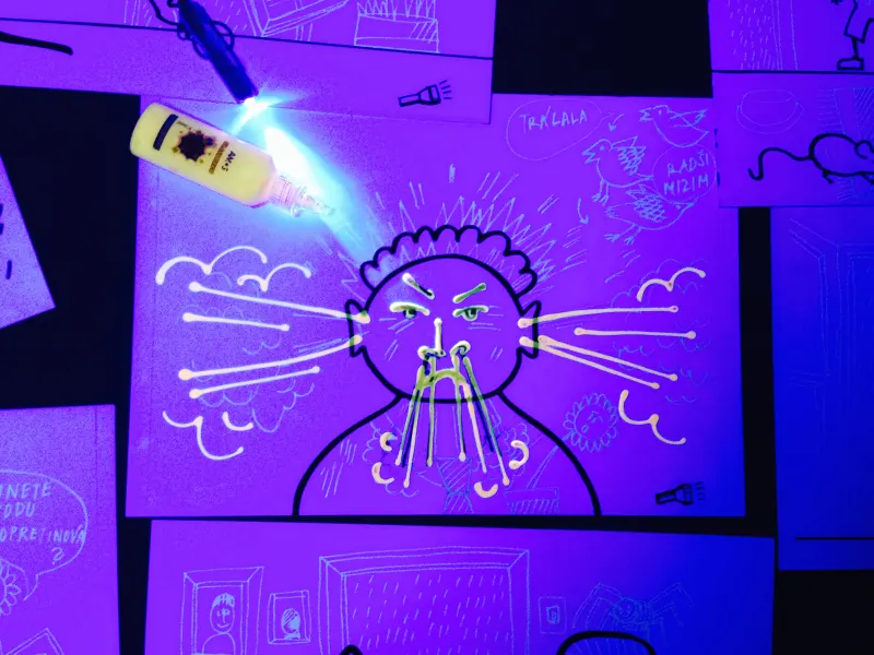 Komiks s UV ilustrací